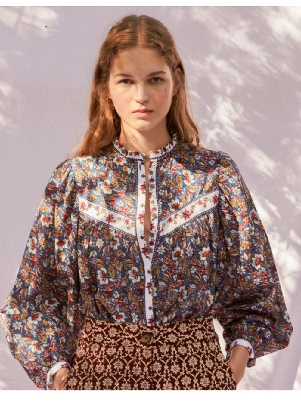 SONMER Vanessa Blouse Blue 100% Cotton